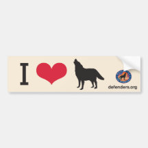 I Heart Wolves Bumper Stickers