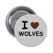 I HEART WOLVES buttons