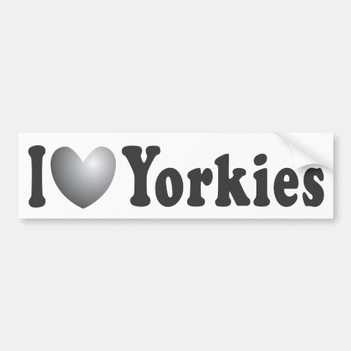 I Heart Yorkies - Bumper Sticker