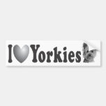 I Heart Yorkies w/Image - Bumper Sticker