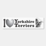 I Heart Yorkshire Terriers w/Image - Bumper Sticke Bumper Sticker