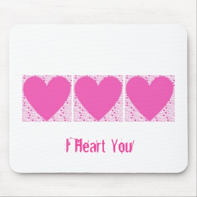 I Heart You Mousepad by UniqueGiftExperience