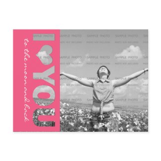 I Heart You Personalized Photo Postcard Template postcard