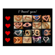 I 'heart' you! Postcard Hearts