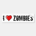 I Heart Zombies Bumper Sticker