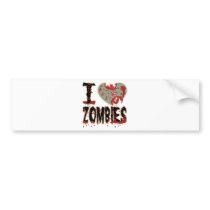 i heart zombies! bumper sticker
