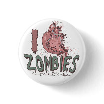 I Heart Zombies by Mudge Studios Pins