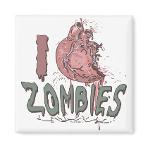 I Heart Zombies by Mudge Studios Fridge Magnet