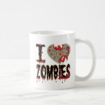 i heart zombies coffee mugs