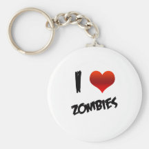 I Heart Zombies Keychains