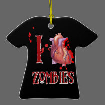 I *heart* Zombies t-shirt ornament ornaments