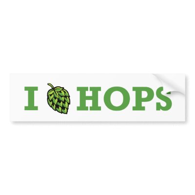 I [hop] Hops Bumper Sticker