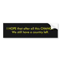 I HOPE that after all this CHANGE, We still hav... bumper stickers