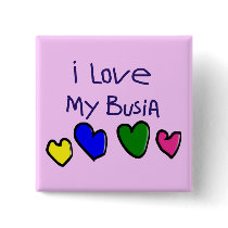I I Love My Busia (Polish Grandma) Gift Pin