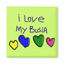I I Love My Busia (Polish Grandma) Gift Refrigerator Magnet