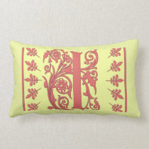 I INITIAL PILLOW - Pink I on YELLOW Background