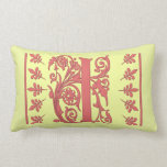 I INITIAL PILLOW - Pink I on YELLOW Background pillows
