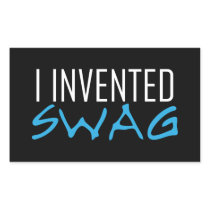 I Invented Swag Lite Blue Rectangle Sticker