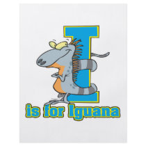 I is for iguana letter abc cartoon flyer design