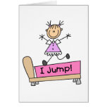 I Jump Stick Girl Card