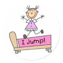 I Jump Stick Girl Stickers Sticker