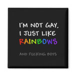 I Just Like Rainbows magnet (fucking boys)