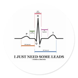 I Just Need Some Leads (ECG/EKG Heartbeat) sticker