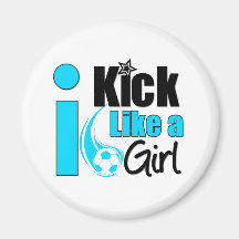 I Kick Like A Girl Refrigerator Magnets