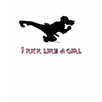 I kick like a girl t-shirts