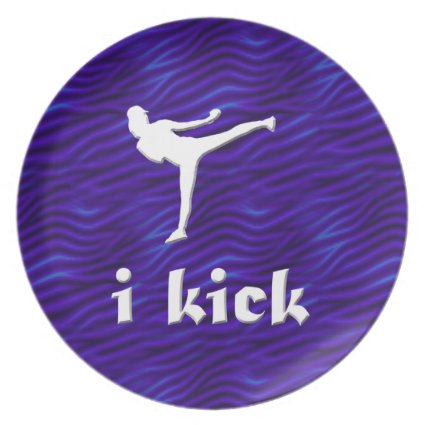 i kick /side kick on blue-violet waves party plates