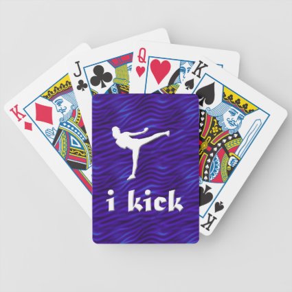 i kick /side kick on blue-violet waves bicycle playing cards