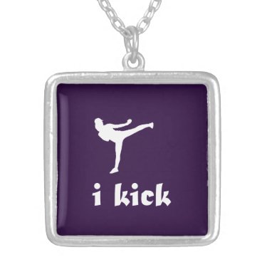 i kick /White on Purple Pendant