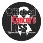 I Kicked Cancer's Ass - Bone Cancer Round Stickers