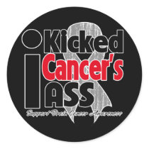 I Kicked Cancer's Ass - Brain Cancer Sticker