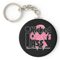I Kicked Cancer's Ass - Breast Cancer Keychain