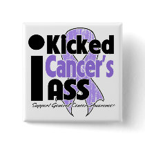 I Kicked Cancer's Ass Pinback Button