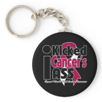 I Kicked Cancer's Ass - Head and Neck Cancer Keychains