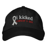 I Kicked Cancer's Ass - Lung Cancer Embroidered Baseball Caps