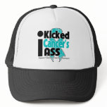 I Kicked Cancer's Ass - Ovarian Cancer hats