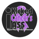 I Kicked Cancer's Ass - Pancreatic Cancer Round Sticker