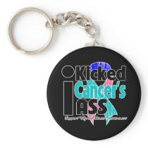 I Kicked Cancer's Ass - Thyroid Cancer Keychain