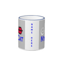 "I Kiss My Cat Cup" Mugs