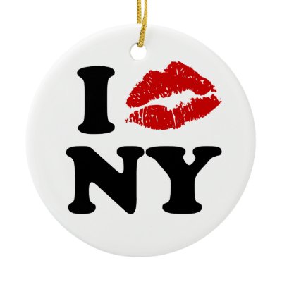 I Kiss New York Christmas Tree Ornaments