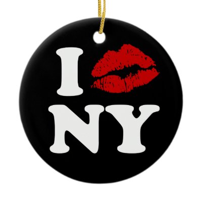 I Kiss New York Ornaments