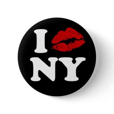 I Kiss New York Pinback Buttons