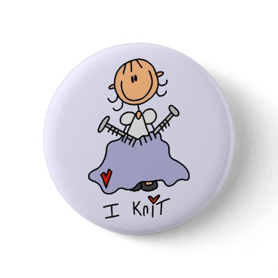 I Knit Stick Figure Tshirts and Gifts Pinback Button by stick_figures