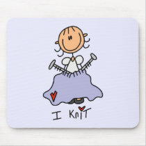 I Knit Stick Figure Tshirts and Gifts mousepads