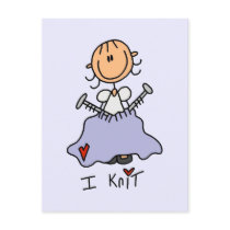 I Knit Stick Figure Tshirts and Gifts postcards