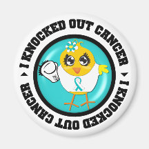 I Knocked Out Cancer (Cervical Cancer) Refrigerator Magnet