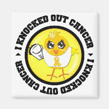 I Knocked Out Cancer (Childhood Cancer) Refrigerator Magnet